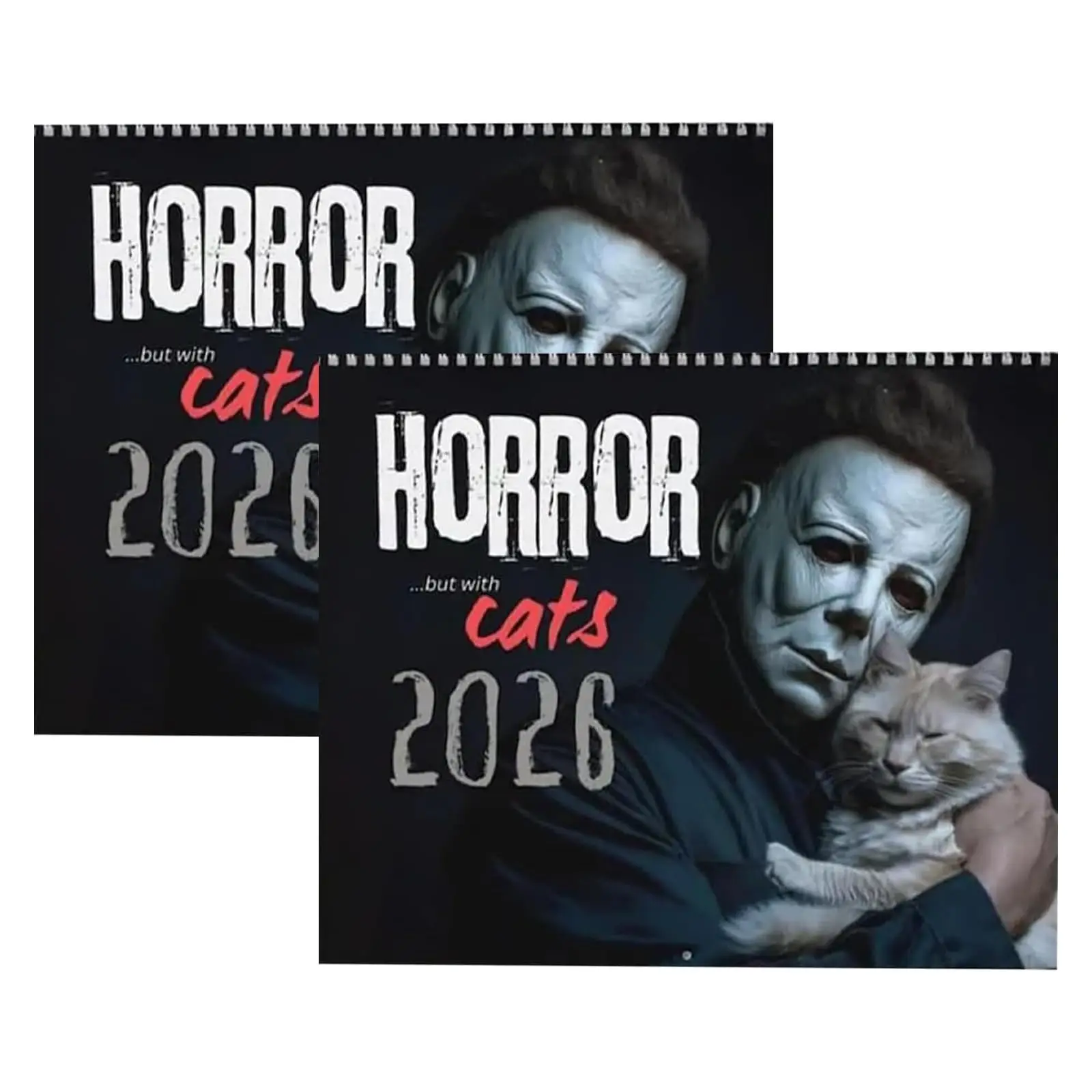 

2026 Horror Calendar Hanging Cat Design Monthly Weekly Daily Notepad Schedule Planner Calendar Halloween Christmas New Year Gift