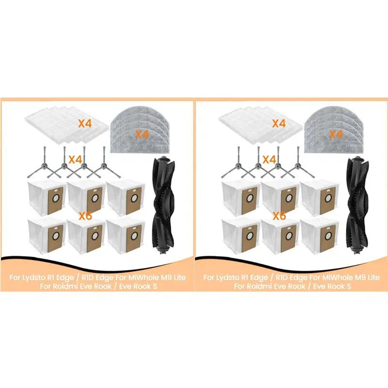 

A55X-2 Набор основной боковой щетки, фильтр для швабры для Lydsto R1 Edge/R1D Edge/Miwhole M9 Lite/Roidmi Eve Rook/Eve Rook S