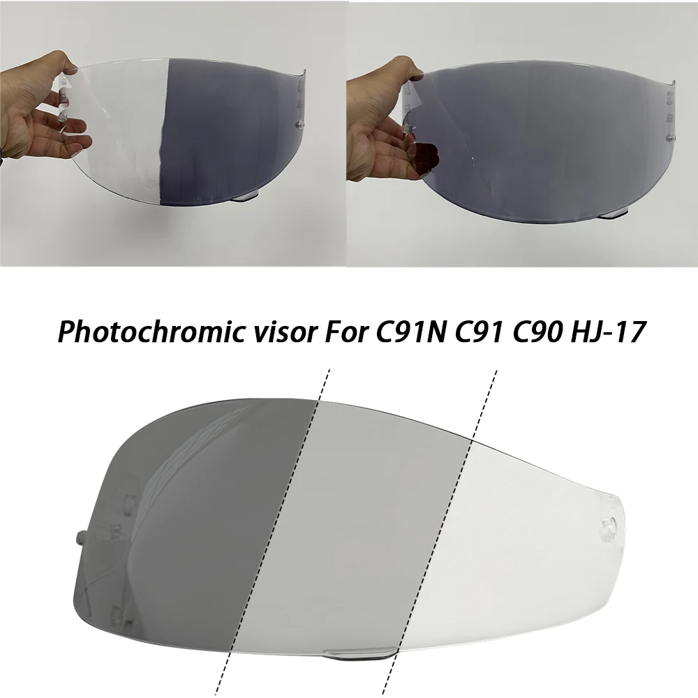 

Helmet Photochromic Visor Lens for HJC C91N HJ-17 C91 C90 Lens Phototropy Clear Anti-UV Glasses Shield Autochromic lens