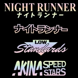 Car Sticker NIGHT RUNNER&Not Fast Just Loud&Low Standards&Speed Stars Windscreen Banner Competition Decoration Vinyl Decal