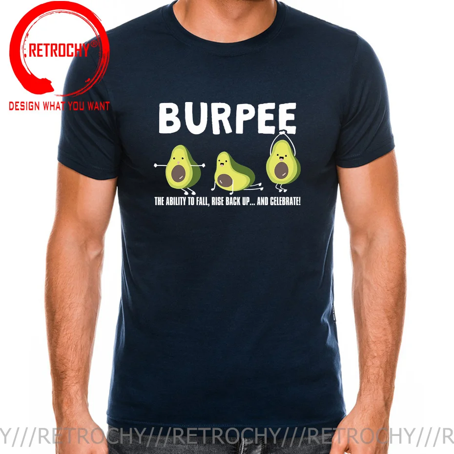 Funny The Ability To Fall Burpee Avocado Weightlifting T-Shirt Fun Anime Yogaic Avocado T Shirt Men Boys Fashion Casual Clothing