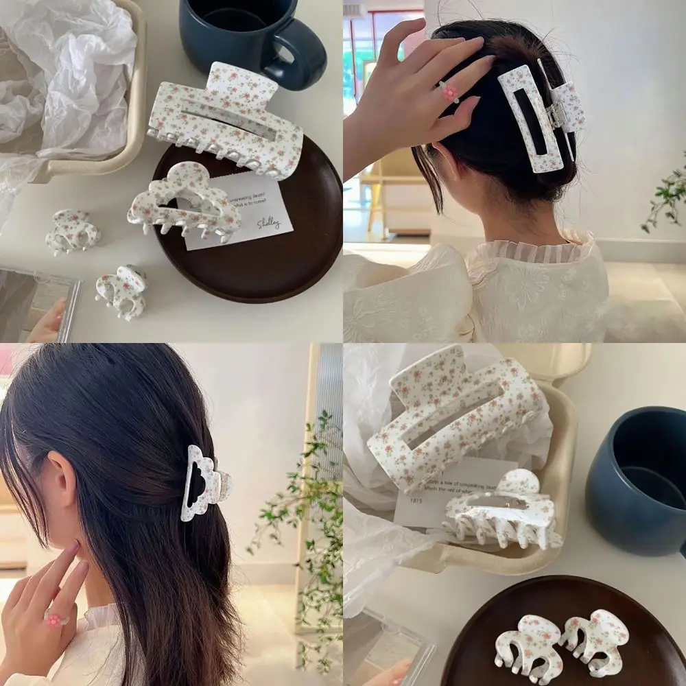 

Vintage Floral Hair Clip Hair Accessories High Elastic Spring Hair Claw Clip Headdress Korean Style Barrettes Women