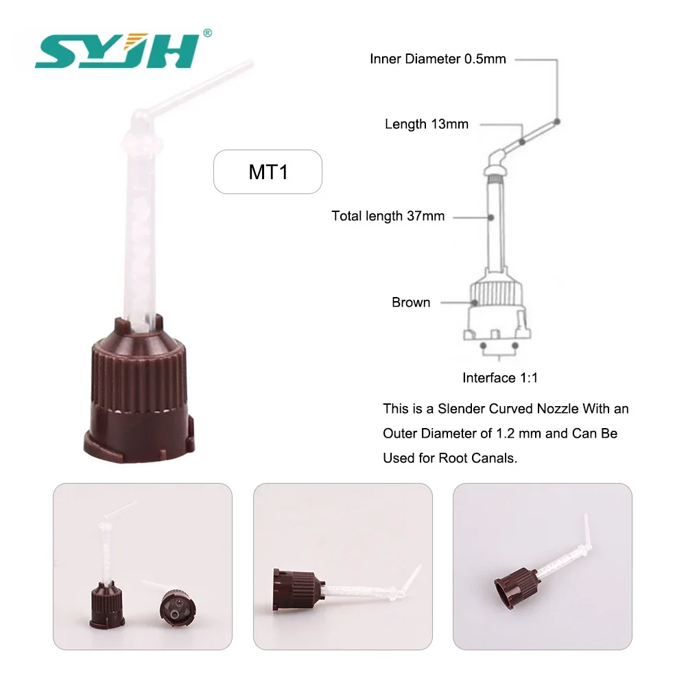 100PCS 1:1 Dental Mixing Tips Disposable Impression Materials Intraoral Silicone Rubber Dispensing Gun Dental Lab Color Tubes