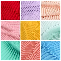 Micro elastic Pleated chiffon fabric by the meter for dress skirt clothes sewing Breathable georgette soft crepe cloth summer