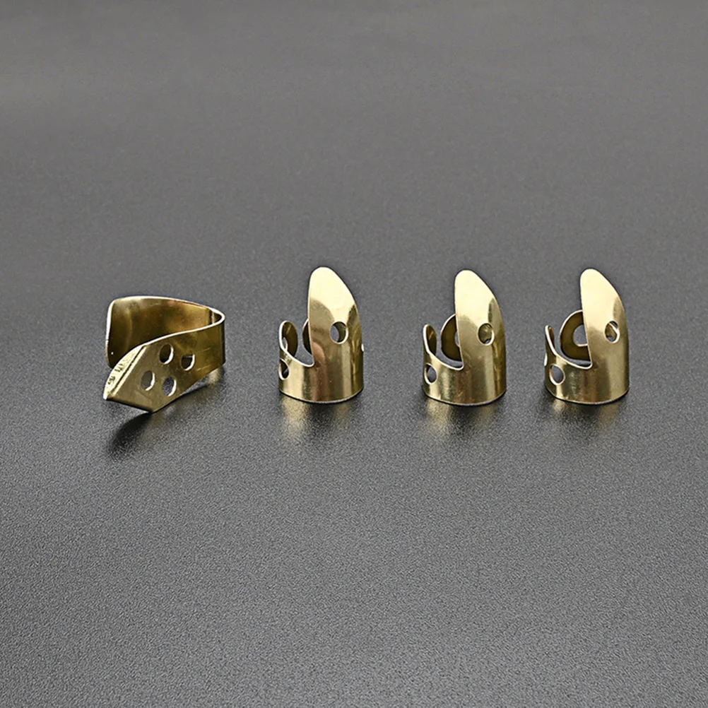 4 قطعة من أعواد أصابع الجيتار المعدنية الاحترافية، لوازم أدوات متعددة الوظائف، واقي متين من الفولاذ المقاوم للصدأ للموسيقيين