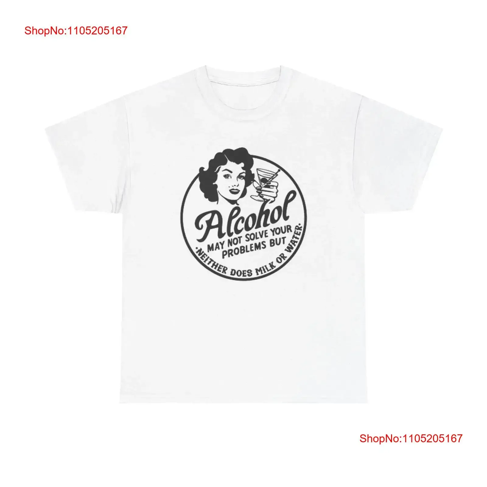 Alcohol Solve Your Problems Funny T Shirt Jokes Heavy Cotton vintage Washed Stylish Top For Everyday Wear homme fashion