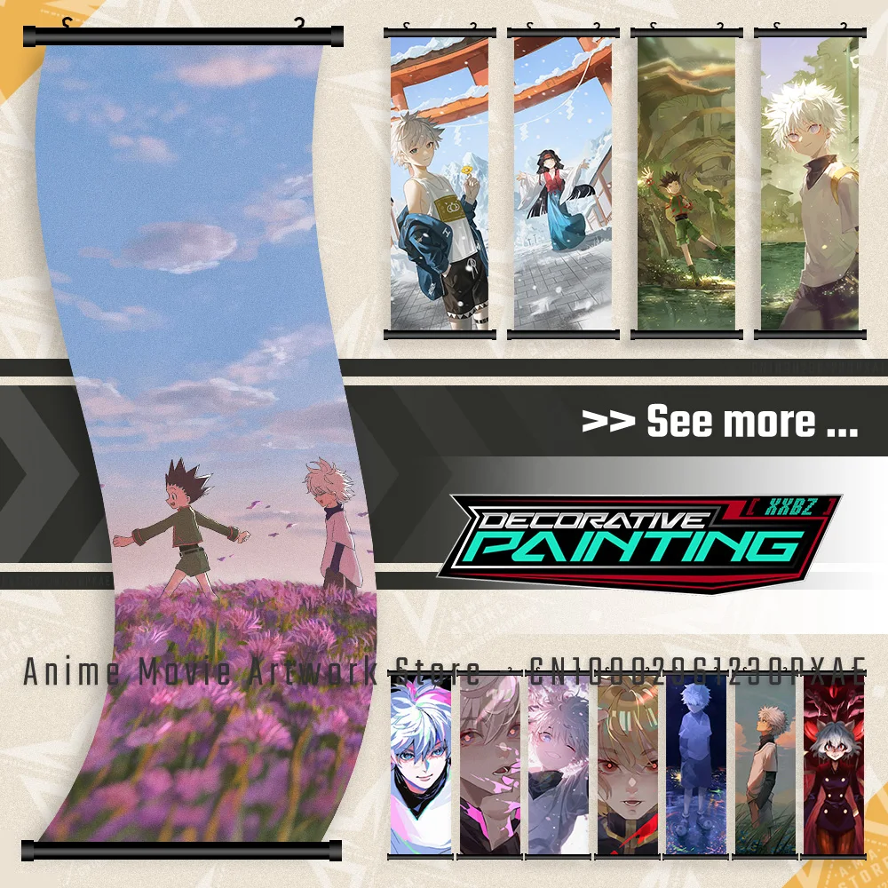 

Anime HUNTER x HUNTER Figures Killua Zoldyck Canvas Hanging Painting Home Decor Pictures Printed Poster For Living Room Wall Art