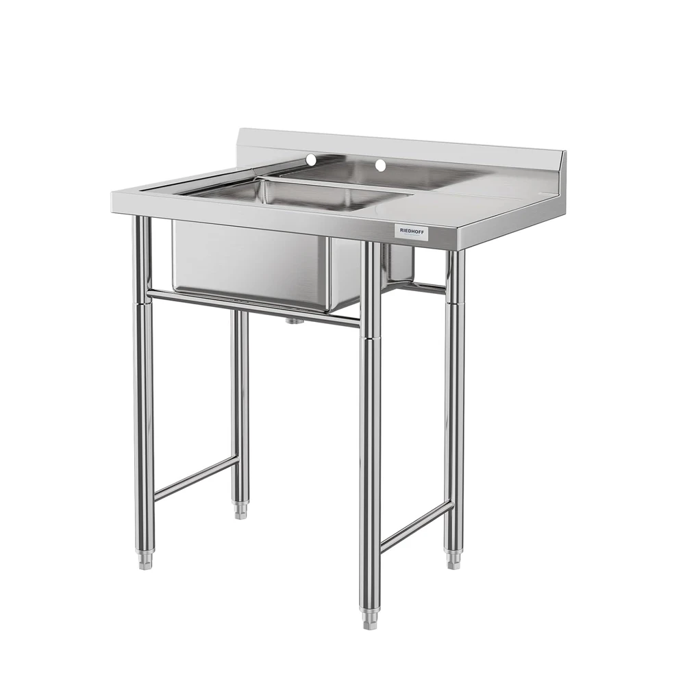 

Stainless Steel Utility Sink with Workboard Station Basin for Patio, Garden, Garages, Kitchen, Laundry Room