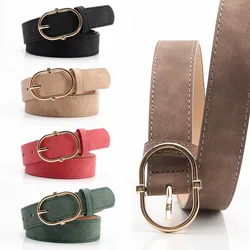New Female Belt Alloy Golden Buckle Soft and Comfortable Jeans Girls Clothing Fashion Black Red Green Blue Girdle
