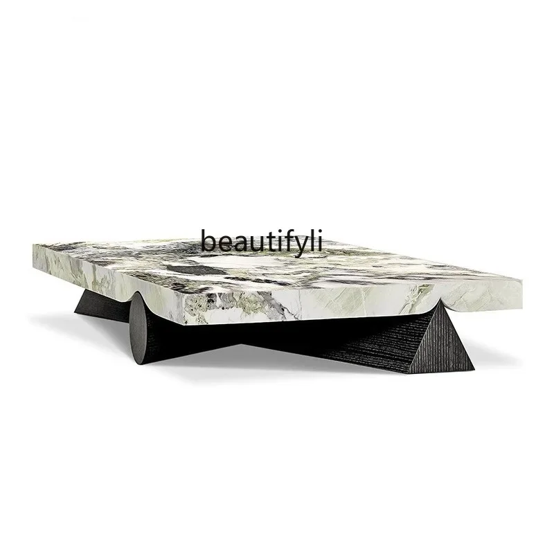 

A44 Nordic Cold Emerald Marble Coffee Table Villa Home Living Room Post-Modern Designer Luxury Stone Tea Table