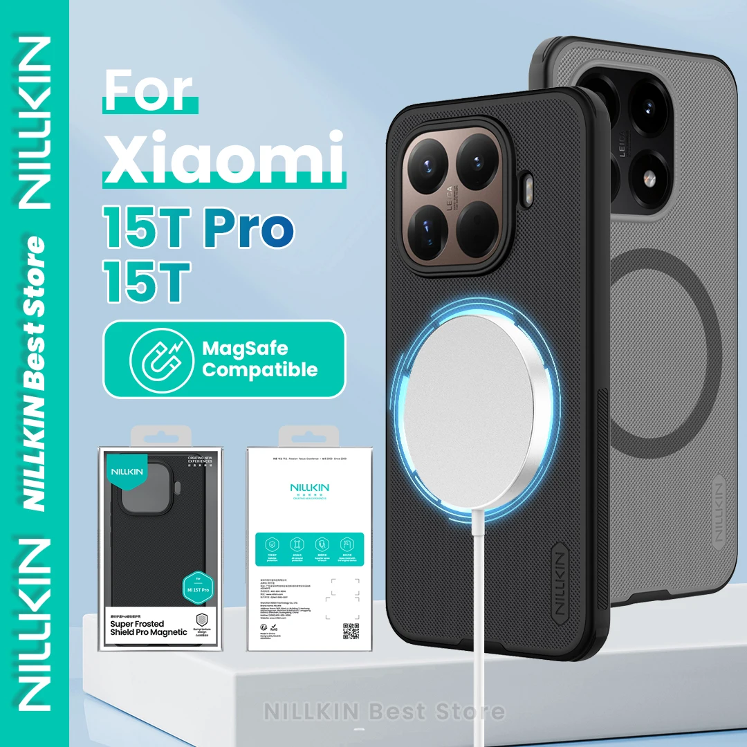 

Чехол Nillkin для Xiaomi 15T Pro/15T Magsafe, ТПУ + ПК, жесткий четырехугольный чехол с подушкой безопасности, противоударный супер матовый защитный чехол Pro, магнитный чехол