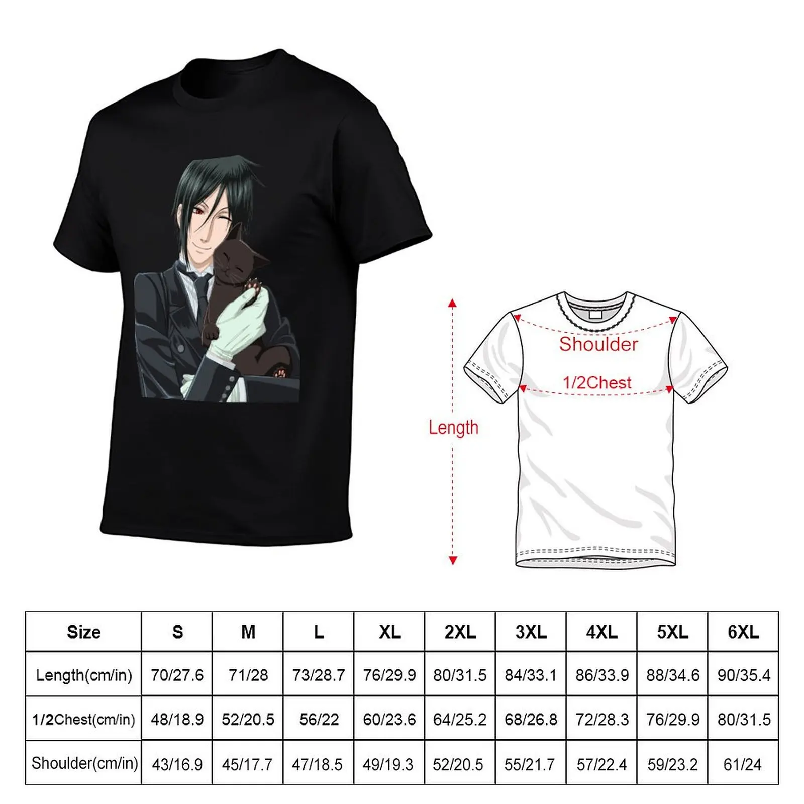 Black Butler T-Shirt Large Size Breathable Tee T-Shirt - view 5