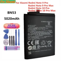 5020mAh BN53 Battery For Xiaomi Redmi Note 10 pro 10Pro Max / Redmi Note 9 Pro 9Pro Max Phone Bateria Batteries + Free Tools