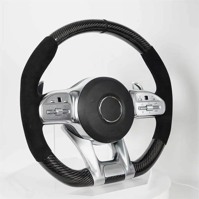 For Benz W205 W204 A B E GLA CLA GLC GLS GLE C Class Old Model Upgrade New Model Carbon Fiber Car Steering Wheel