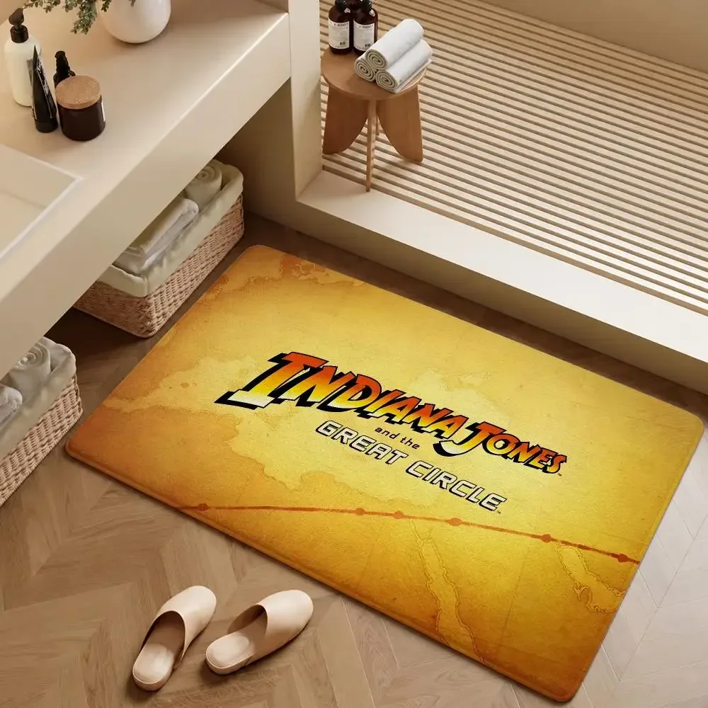Game Indiana Jones and The Great Circle Whip Floor Mat Soft Flannel Entrance Doormat Non-Slip Washable Rug for BedroomHome Decor