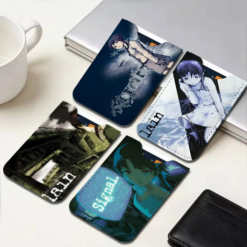 Lain Lightweight Creative Printed with Leather Protective Case Business Portable Letter Pattern Leather Credit Bags