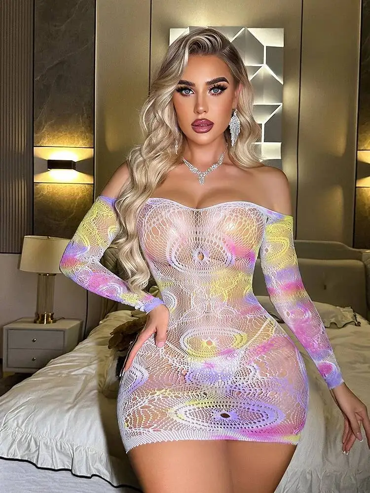 Sukienka damska, seksowna, żółta, z wycięciami, obcisła, kopertowa, podkreślająca biodra, z siateczki żakardowej, prześwitująca, z odkrytymi ramionami, IWHQ