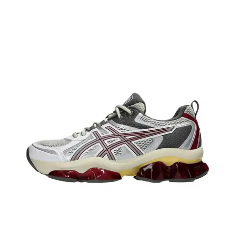 ASICS GEL Quantum Kinetic Synthetic Leather, Mesh Cushioning Low top Casual Shoes Unisex Silver Gray 1203A270-103