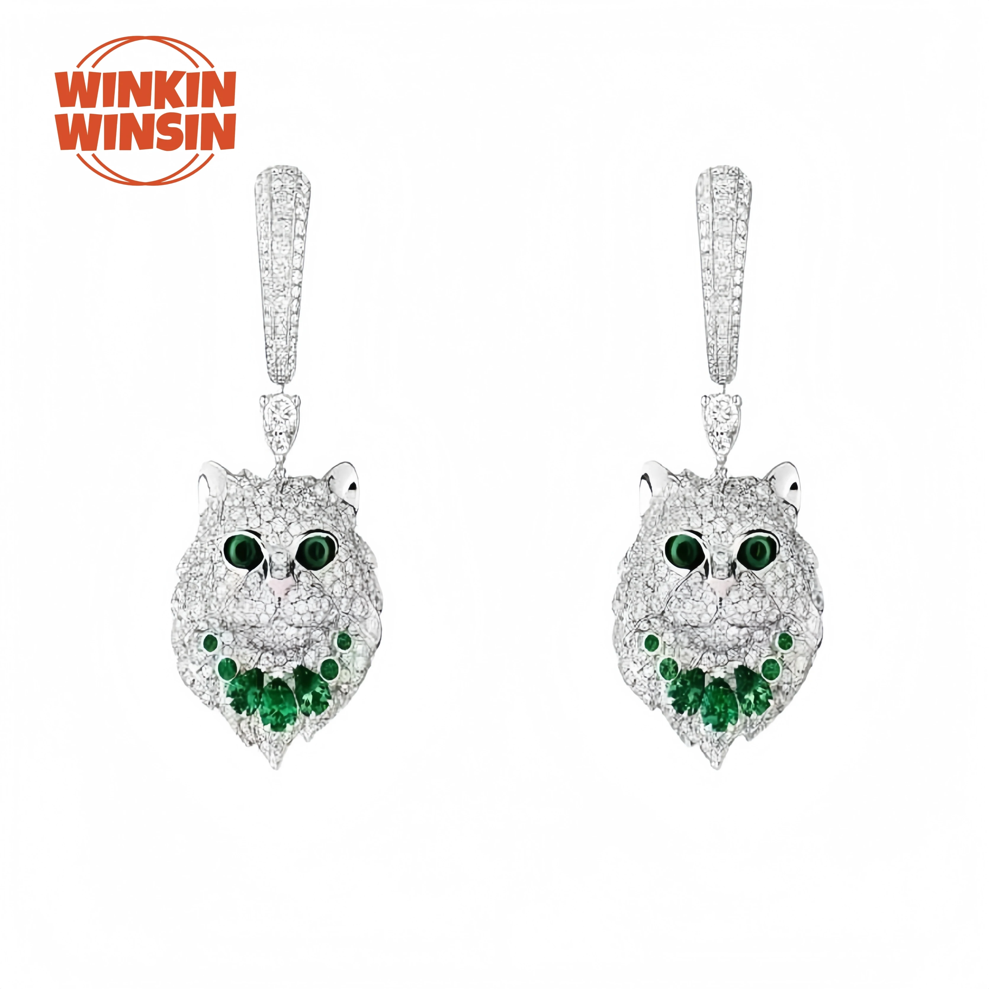 

Winkin Winsin Элитный бренд Серьги из стерлингового серебра 925 пробы Высокое качество Кошачья подвеска Серьги-капли для женщин Модные украшения