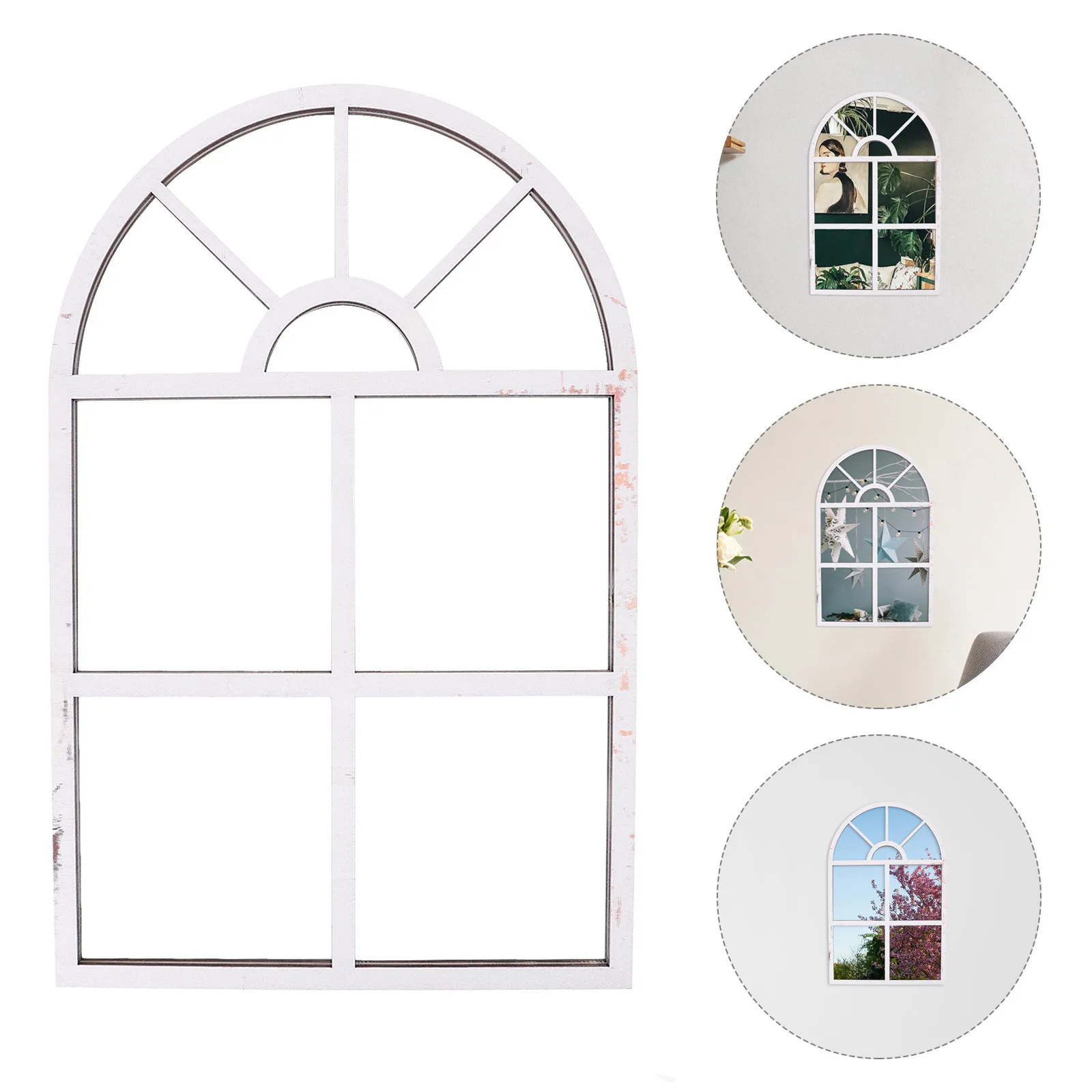 

Removable Wooden Wall Sticker Fake Window Design Self-Adhesive Decor for Indoor Walls Living Room Bedroom Nursery Decorative Art