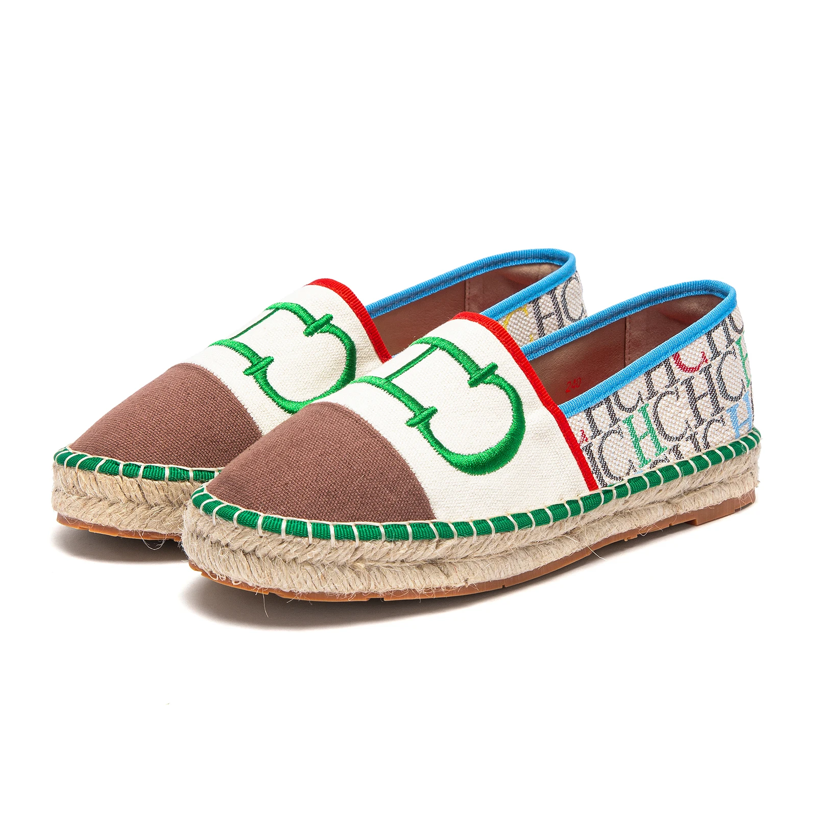 Color Blocking Design Seasonal New Women's Flats Letter Print Design Versatile Women's Fisherman Shoes