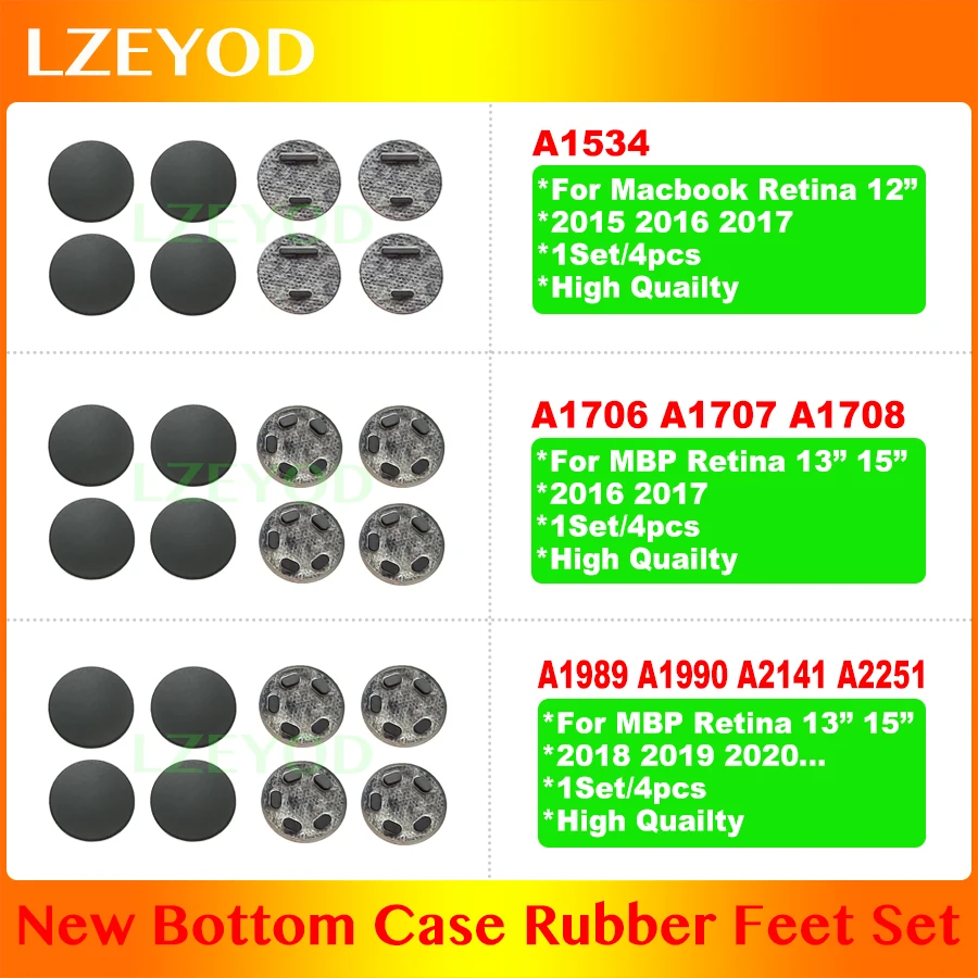 

4pcs Laptop Foot Pad Bottom Case Rubber Feet For MacBook Pro A1534 A1706 A1707 A1708 A1989 A1990 A2159 A2141 A2251 Rubber Feet