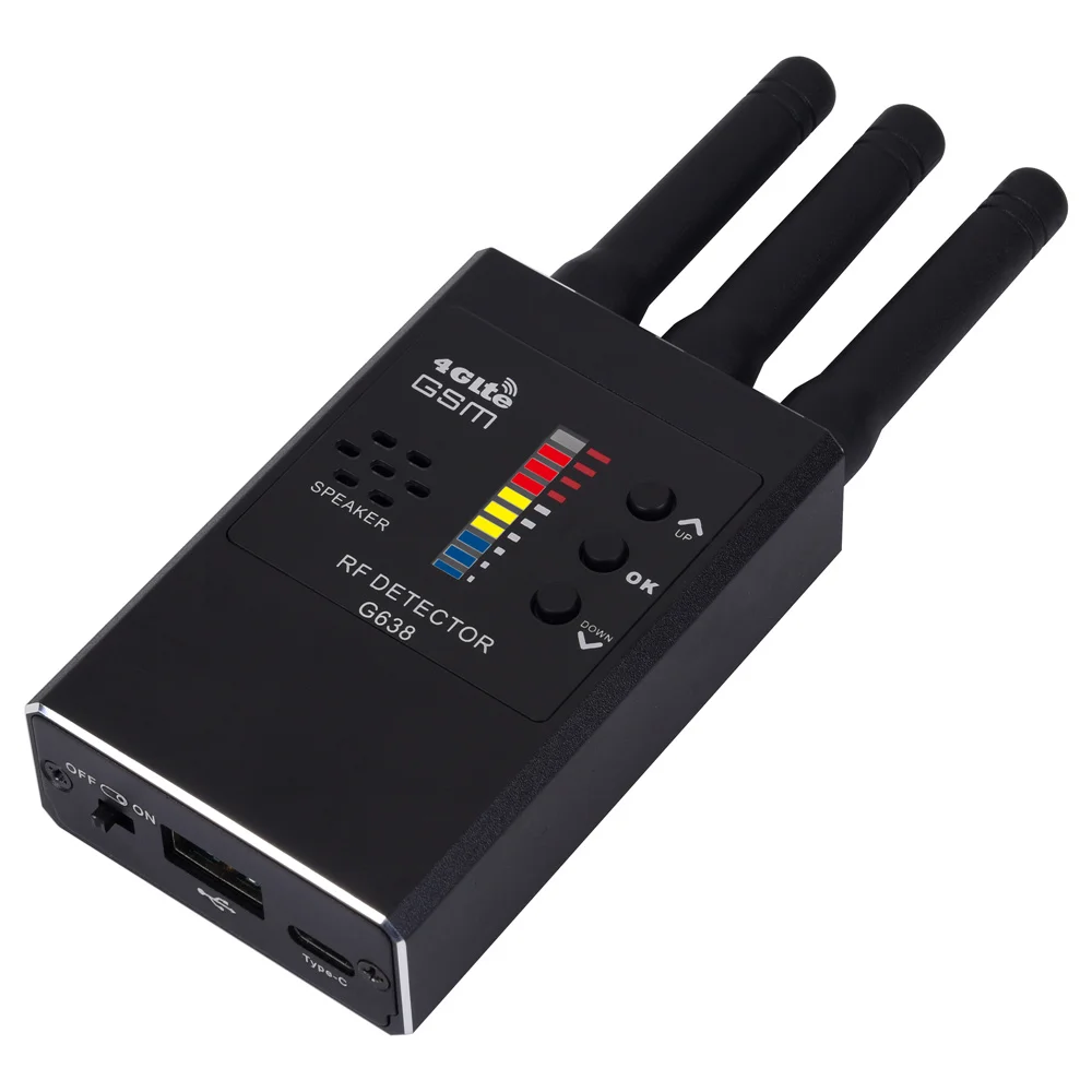 G638 Anti Spy Wireless RF Signal Detector Bug GSM GPS Tracker Hidden Camera Eavesdropping Device Military Professional Version