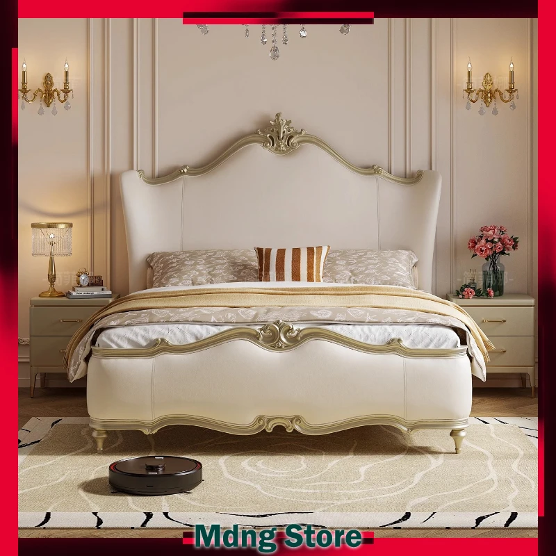 

Aesthetic Bedroom Beds Upholstered Twin Frame French Bed Luxury Sleeping Big Princess Meubles De Chambre Home Accessories