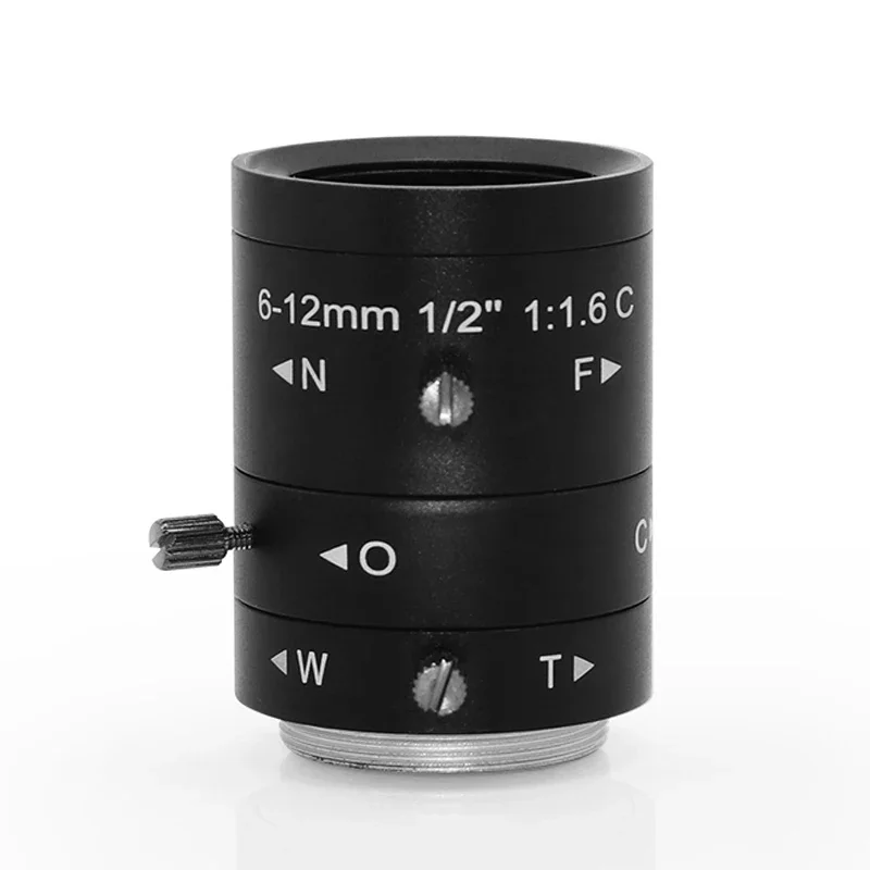 1/2 C-port camera with manual focus and zoom, industrial grade camera lens ranging from 3mm to 12mm