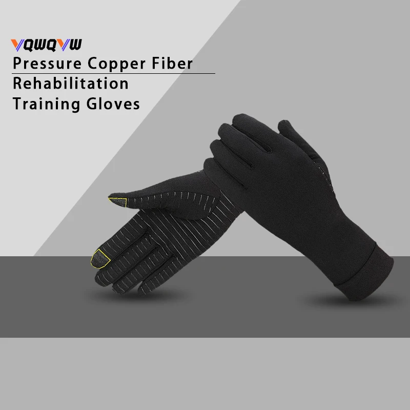 

1Pair Copper Full Finger Compression Gloves Hand Support for Arthritis Carpal Tunnel Wrist Support for Daily Use