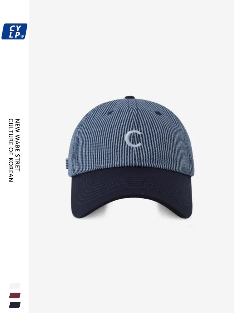 Hat Men\'s Retro Washed Baseball Cap English Letters Embroidered Soft Top Sun Hat Women\'s Casual All-Match Hat