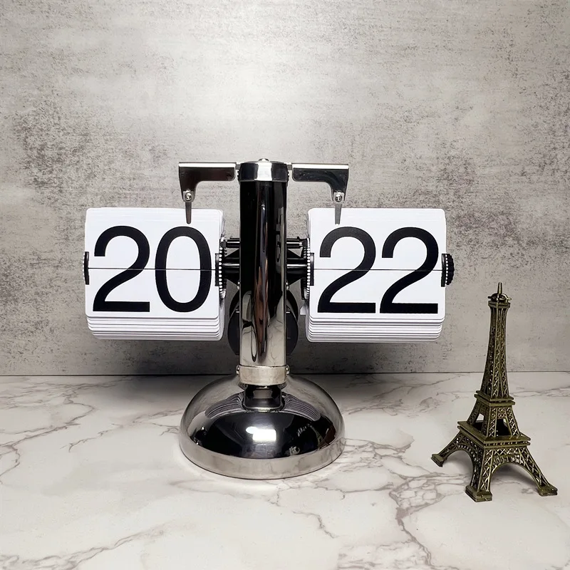 Настольные часы, автоматические поворотные часы, ретро, простые часы для дома, гостиной, маленький баланс, механические поворотные часы страницы Настольные часы, автоматические поворотные часы, ретро, простые часы для дома, гостиной, маленький баланс, механические поворотные часы страницы