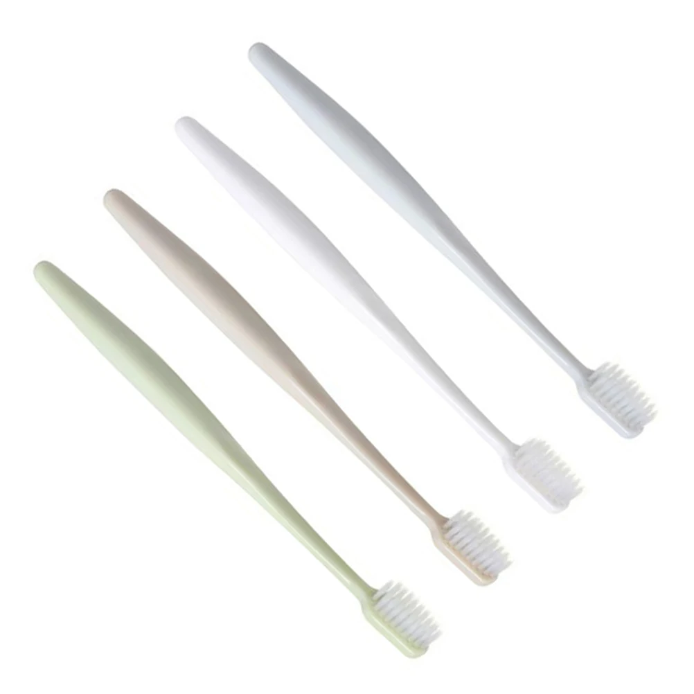 

4pcs Soft Toothbrush Nano Material Travel Size Vertical Type Pearlescent Ultra Thin Ergonomic Design Non Deform