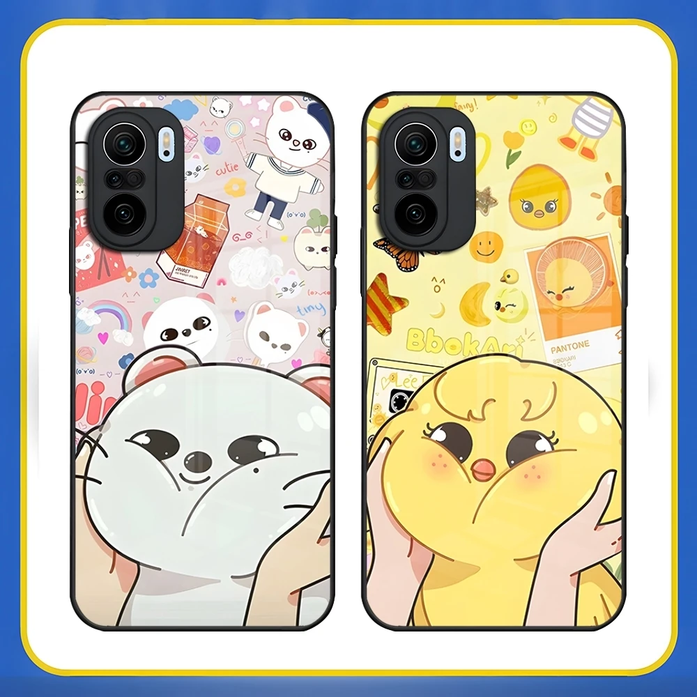 S-Stray Cartoon kids Phone Case for Redmi 13 12 13c 12c Note 13 Pro Plus 11 12 Pro 10 12s 11s Tempered Glass Cover