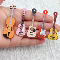 10Pcs Lovely Acrylic Musical Instrument Guitar Charms Violin Pendant for DIY Bracelet Necklace Handmade Jewelry Making Accessory