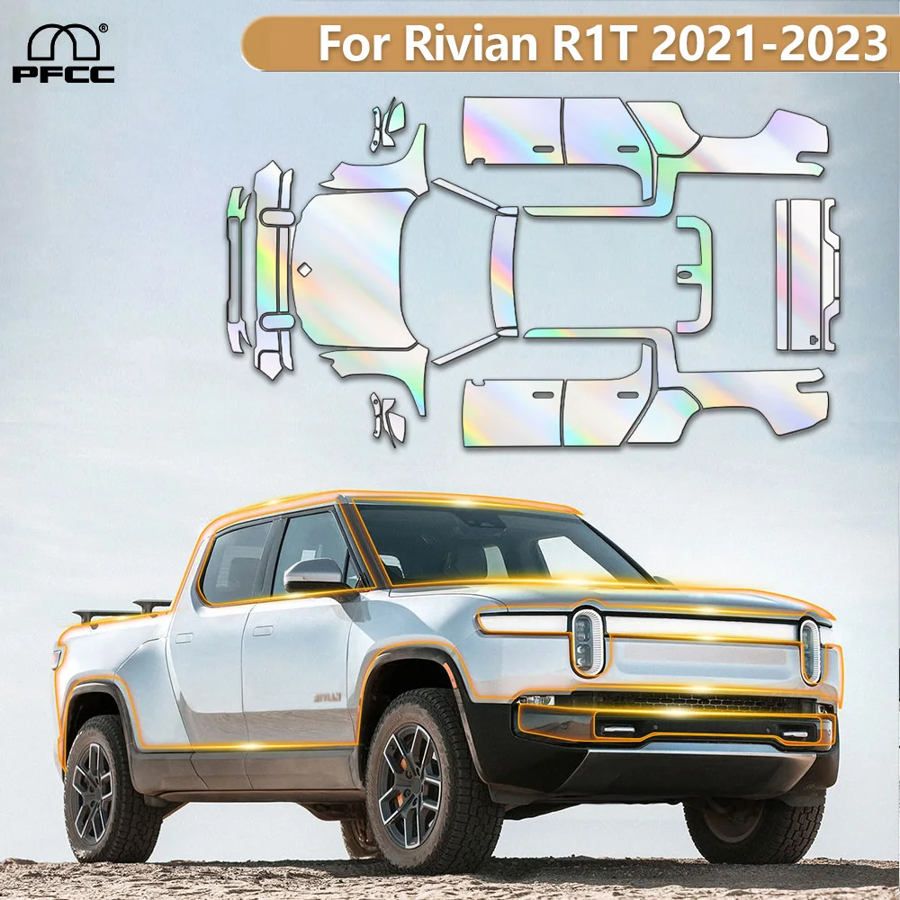 

For Rivian R1T 2021 2022 2023 TPU Pre-Cut Car Body Paint Protection Film PPF Transparent Sticker Anti-Scratch Resistant Covers