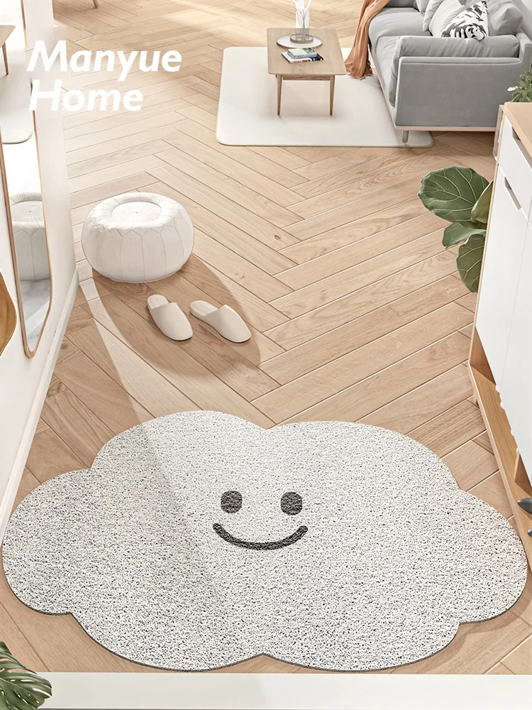 

Creative Cloud ape Door Mat Home Entrance Mat Smiling Face Mat Handmade Woven Rug Non Slip Floor Mat for Home Use