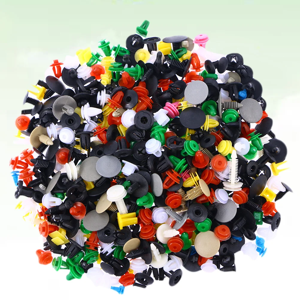 500 Pcs Nylon Automotive Push Bumper Fastener Rivet Clips Car Push Type Rivet Pin Clips (With a Screwdriver)