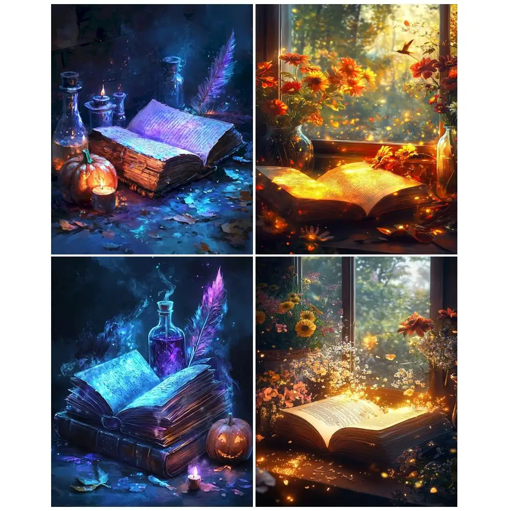 DIY 5D Diamond Painting Art Magic Book Full Round Mosaic Diamond Embroidery Landscape Cross Stitch Set Home Decoration