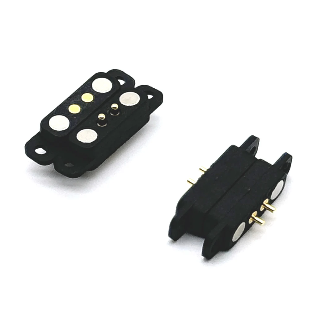 1Pair 2Pin With Ears Waterproof Spacing 2.80mm Magnetic Pogo Pin Connector Pogopin Male Female Spring Loaded DC Power Socket