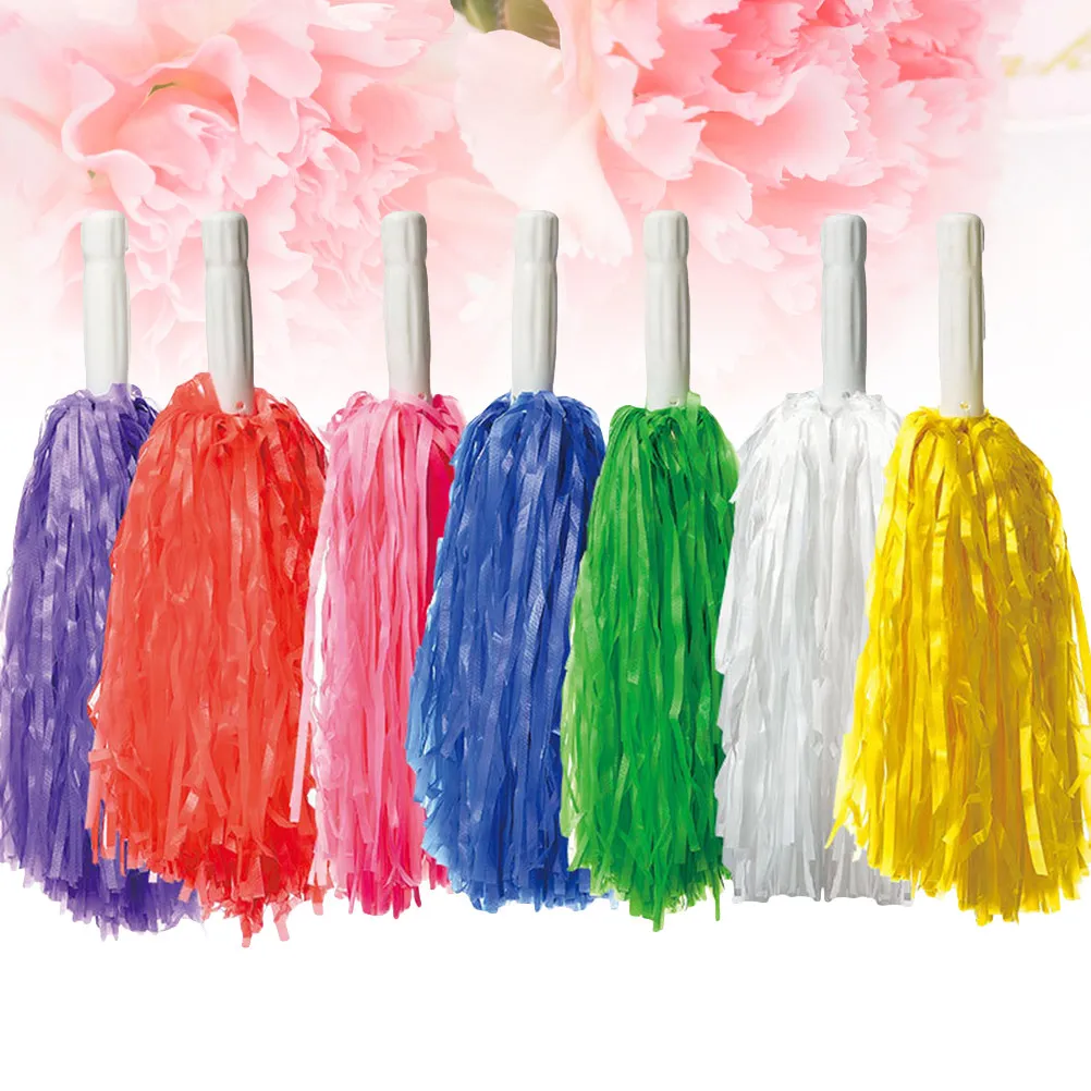 12Pcs Energetic Handheld Pom Poms Multi Occasion Cheer Party Holiday Festival Stage Performance Cheer Costume