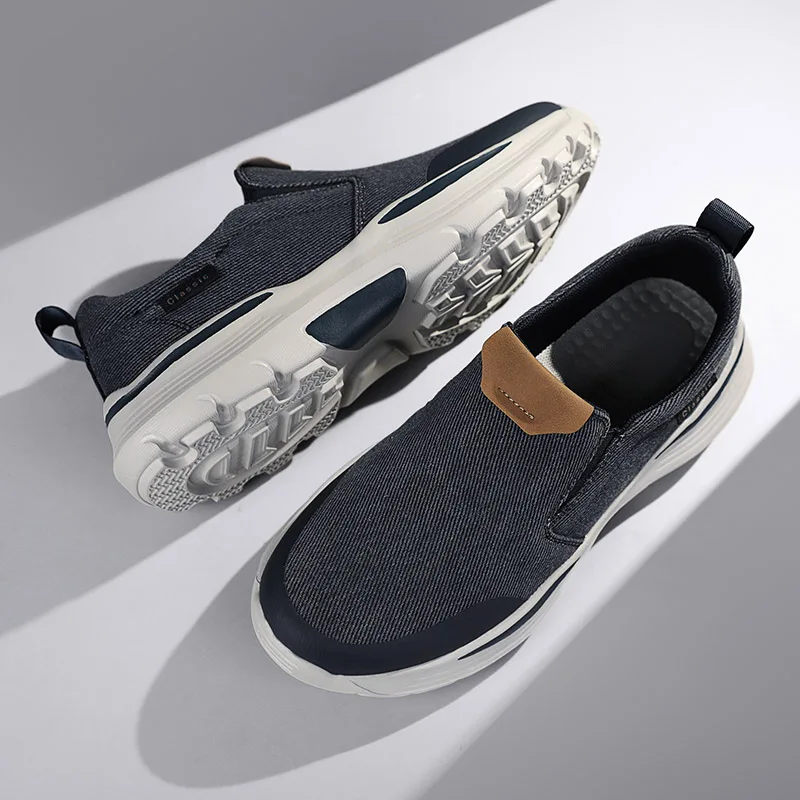 Zapatos planos de lona versátiles informales para hombre, zapatillas cómodas clásicas, mocasines transpirables para hombre, zapatos de ocio para