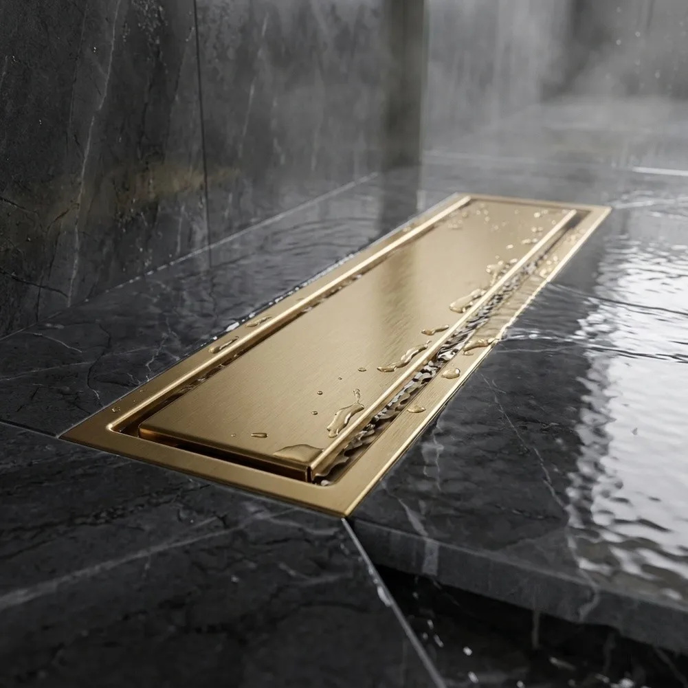 Stainless Steel Drain with Central Middle Outlet for Optimized Drainage Performance in Indoor and Outdoor Wet Zones