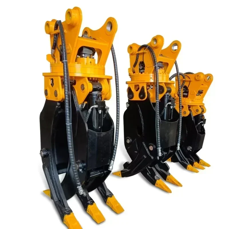 

digger hydraulic rotating log sorting grapple for excavator