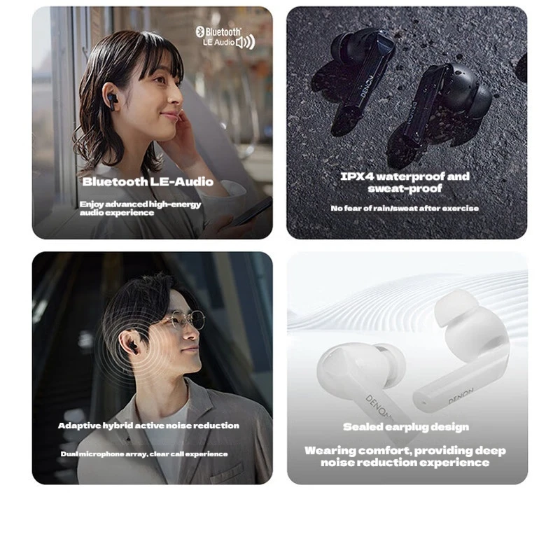 新発売 デノン AH-C840NCW 完全ワイヤレス Bluetooth ヘッドセット ノイズキャンセリング インイヤーイヤホン スポーツ Bluetooth 5.3 軽量