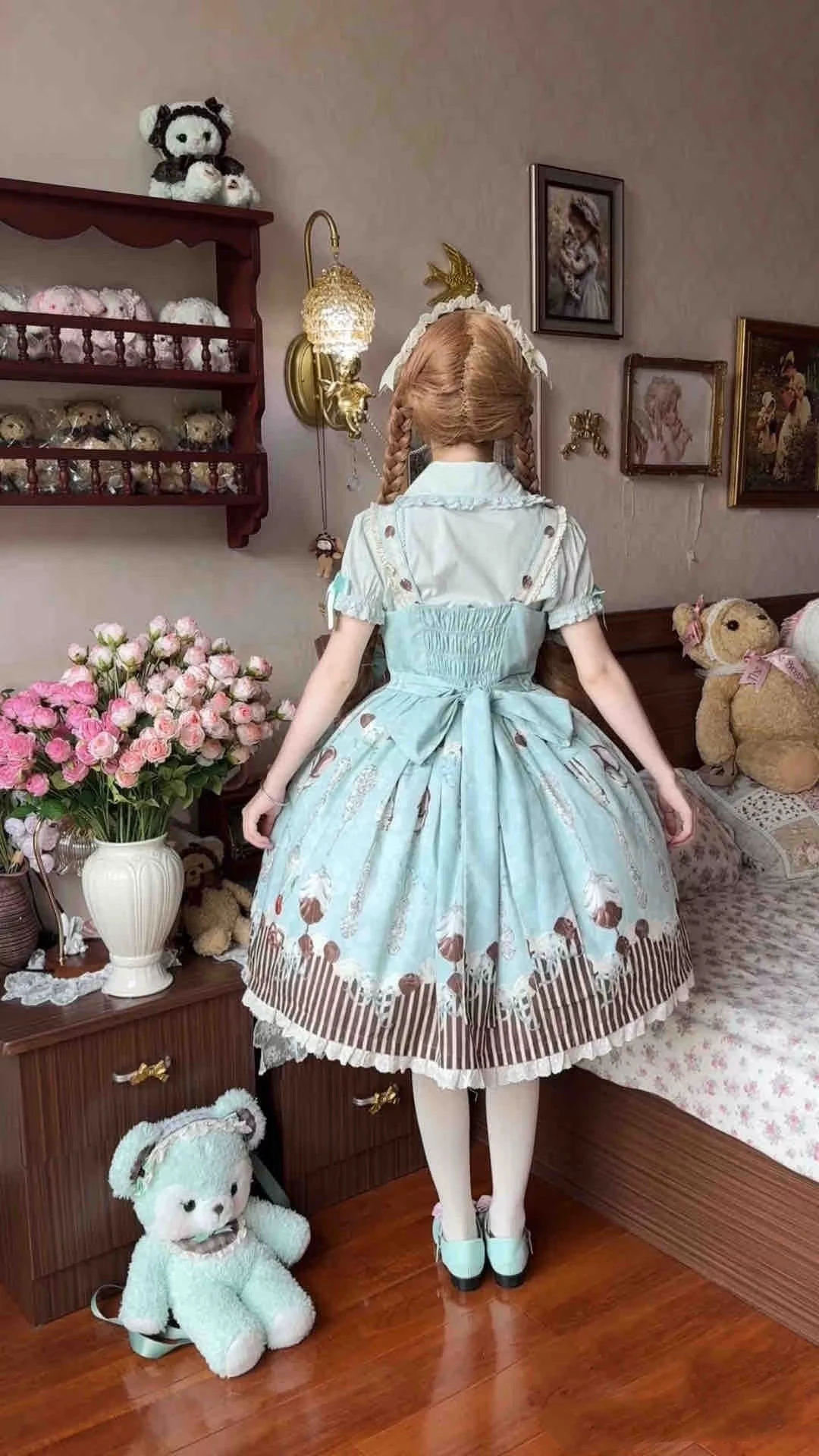 Mint Chocolate blue-green Printed Vintage Sweet Lolita JSK Jumper
