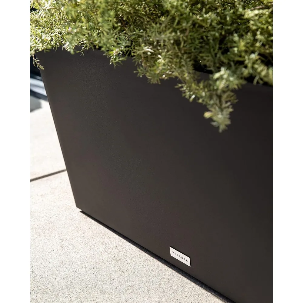 Pure Series Midori Trough Planter - Large Rectangular Planter for Outdoor Deck/Porch | Durable All-Weather Use