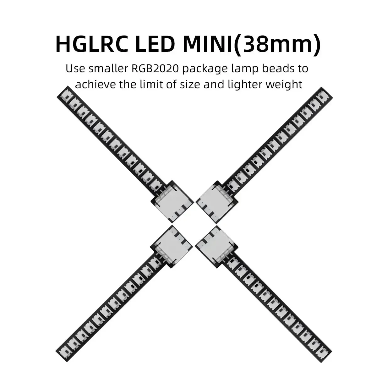 4 pièces HGLRC nouveau LED MINI (38mm)/LITE (25mm) RGB2020 12 perles |   38x7x5mm pour avion RC et drones Freestyle FPV, pièces de bricolage