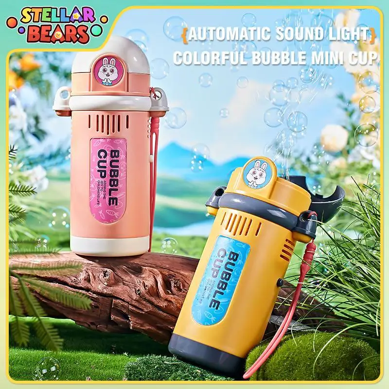 Juguete eléctrico de burbujas, máquina automática porosa de burbujas con luces, sonido, fiesta al aire libre, juguetes para soplar burbujas de jabón para niños, regalos