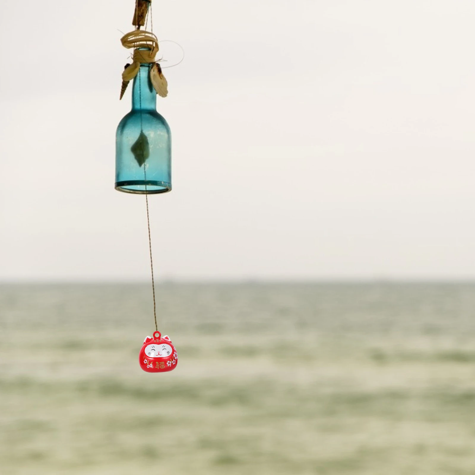 

2Pcs Fortune Cat Bell Hanging Pendants Bright Red Cute Keychain Decorations Lucky Charm Accessories for Bags Keychain Decors